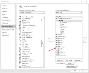 1 - Excel Options, Turn on Developer Tab in Ribbon