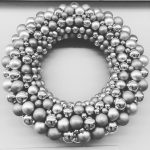 A christmas wreath consisting entirely of round ornaments. December 2018